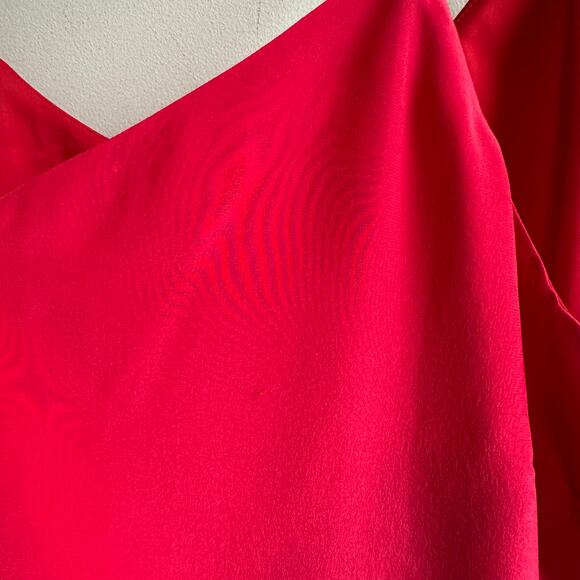 Madewell Silk Button Down Cami Cranberry Red 22 - Picture 12 of 14